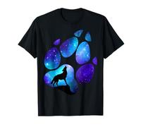 Wolf Paws Galaxy Wild Lone Wolves Stars Moon Wolf T-Shirt