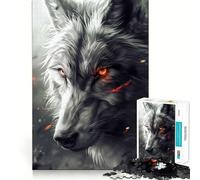 Wolf Piercing Gaze 1000 Piece Jigsaws for Adults Mind Train Fun Precision Cut Smooth Edges Absorbing Activity for Quiet Nights (38x52cm)