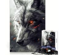 Wolf Piercing Gaze 1000 Pieces Jigsaw Puzzles for Adults Sharp Memory Serene Escape Neat Edges Ideal Present (38x26cm)