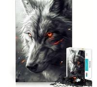 Wolf Piercing Gaze Jigsaw for Adults 1000 Pieces Think Skill Game High Precision Die Cut Entertaining Challenge for Spare Time (38x26cm)