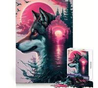 Wolf Pink Splash 1000 Pieces Jigsaw Puzzles for Teenagers Clear Thinking Gentle Engagement Firm Interlock Nice Gift (38x52cm)