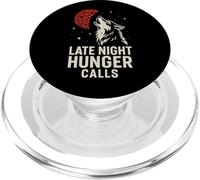 Wolf Pizza Moon Late Night Hunger Graphic PopSockets PopGrip for MagSafe