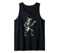 Wolf Playing Electric Guitar Rock Music Lover Tank Top