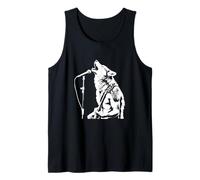 Wolf Playing Guitar Singing Music Wildlife Fan Tank Top