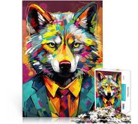 Wolf Popart Adults 1000 Piece Jigsaw Puzzle Challenging To Complete But Fun And Humorous Enhance love between couples 38x26cm
