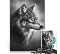 Wolf Portrait 1000-piece Jigsaw Puzzles Brain Fun Training Seamless Fit Precise Pieces Fascinating Hobby for Idle Moments (38x52cm)