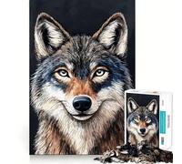 Wolf Portrait Adult Jigsaw1000 Pieces Memory Skill Fun Stable Fit No Shifting Parts Compact Fun for Family Game Time (38x26cm)