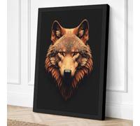 Wolf Portrait Canvas Wall Art Print 18x12 Inch