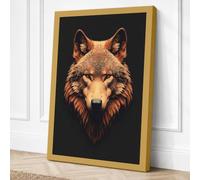 Wolf Portrait Canvas Wall Art Print 24x16 Inch