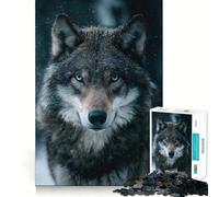 Wolf Portrait Jigsaw Puzzles1000 Pieces Cognitive Boost Fun Burr Free Clean Cut Pieces Holiday Indoor Entertainment Toy (50x75cm)