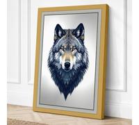 Wolf Portrait Realistic Canvas Wall Art Print 18x12 Inch