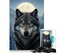 Wolf Portrait Under Moonlight 1000-piece Jigsaw Puzzles Brain Fun Training Seamless Fit Precise Pieces Fascinating Hobby for Idle Moments (50x75cm)