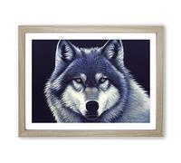 Wolf Portrait Vol.5 Framed Print | A2 Oak Framed Wall Art | Ready to Hang | Modern Animal Picture | Living Room Bedroom Lounge Office