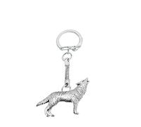 Wolf PP-A26 made of fine English Pewter on a snake keyring