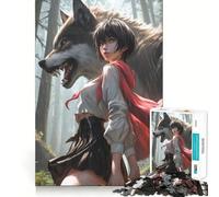 Wolf Princess Assassin Puzzles for Adults 1000 Pieces Mental Boost Play Neat Cut Perfect Alignment Bonding Activity for Loved Ones (38x26cm)