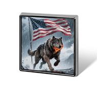 Wolf Print Brooch Pin, Unisex Square Lapel Pin for Men & Women, Elegant Metal Badge for Hats Jackets Shirts, Versatile Fashion Accessory