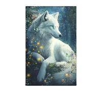 Wolf Print Kitchen Towels, Decorative Dish Cloths, Soft Quick Dry Absorbent Linen Like Towel, Set of 4