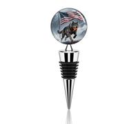 Wolf Print Wine Stoppers Elegant Zinc Alloy Wine Corks Vacuum Seal to Preserve Freshness, Reusable Decorative Stoppers for Bar, Holiday Party, Wedding & Gifts