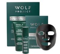 Wolf Project Restore & Refresh Gift Set | Men's Premium 3-in-1 Korean Skincare Set | Face Wash + Moisturiser + 4 x Face Masks | Mens Gifts | Man Make Pamper