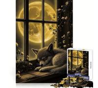 Wolf Pup Moonlit Window 1000 Piece Teenager Puzzles Analytical Skill Easy Relaxation Clean Cut Perfect Present (38x26cm)