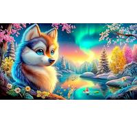 wolf Puzzle Game 1000 Pieces Jigsaw Puzzles Impossible Hard Difficult Challenging for Wall Decoration and Gifts 70x50cm/1000pcs