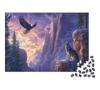 Wolf Puzzles 1000 Pieces Mountain Valley Decoration Puzzle for Adults And Kids Gift High Difficulty Game Challenging Puzzles Home Game 1000pcs (75x50cm)