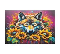 Wolf Puzzles 1000 Pieces Wooden Jigsaw Puzzle for Adults Brain Exercise Challenge Game Gift for Kids Children Jigsaws （75×50cm）