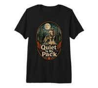 Wolf Raised By Moonlight Animal Lupine Wolves Premium T-Shirt