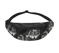 Wolf Raven Pair Fanny Pack- Waist Bag for Travel Running Hands Free