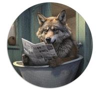 Wolf Reading Newspaper Jigsaw Puzzles for Adults 1000 Piece Jigsaw Puzzles for Adults for Parents, Lovers, Friends - Age 14+ 67.5x67.5cm