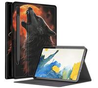 Wolf Red Full Moon Case for Samsung Galaxy Tab S8 (2022) / Galaxy Tab S7 (2020) 11 inch, Multiple Viewing Angles Case with S Pen Holder Auto Sleep/Wake for Galaxy Tab S8 2022