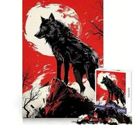 Wolf Red Landscape Jigsaw for Teenagers 1000 Pieces Mind Recall Soft Distraction Firm Interlock Holiday Treat (50x75cm)