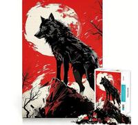 Wolf Red Landscape Jigsaw Puzzles 1000 Mind Skill Play Premium Laser Cut Quality Quiet Time Mind Exercise at Home (50x75cm)