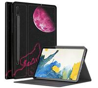 Wolf Red Moon Case for Samsung Galaxy Tab S8 Plus/Tab S7 FE 12.4 inch 2021 / Galaxy Tab S7 Plus 2020, Shockproof PU Leather Folding Slim Case with Auto Sleep/Wake for Galaxy Tab S7 FE