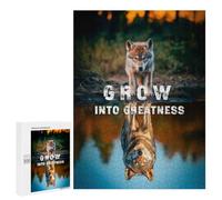 Wolf Reflection - Grow Into Greatness, 500 PCS Jigsaw Puzzle for Adults, Holiday-Season Gift; for Couples, Friends And Family