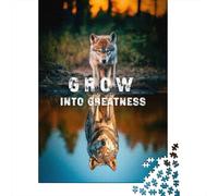 Wolf Reflection - Grow Into Greatness Adult Jigsaw Puzzle, 1000 Pieces, 70x50cm/1000pcs, Indoor Activity Away from Screens, Evening Leisure And Quiet Weekends