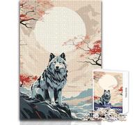 Wolf Retro Japan Vibes 1000 Piece Puzzle For Adults Play And Learn Smart Activity Unique Heartfelt Celebration Gift Size 38x52cm
