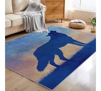 Wolf Rug Small 60x90 cm, Wolf Howl Area Rugs for Bedroom Decor, Non Slip Washable Soft Low Pile Floor Mat, Kitchen Patterned Carpet & Home Decor C&J113