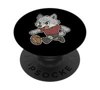 Wolf Rugby run Cartoon PopSockets Adhesive PopGrip
