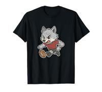 Wolf Rugby Run Cartoon T-Shirt