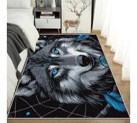 Wolf Rugs Living Room Wildlife Animal Area Rugs for Bedroom 100 x 150, Printed Anti Slip Washable Short Pile Carpet for Kitchen Home Decor C-N5