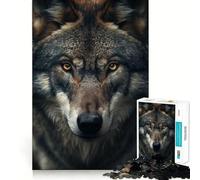 Wolf Ruler of The Night Jigsaw 1000 Pieces for Adults Memory Fun Game Expert Cutting Craftsmanship Relaxing Indoor Group Activity (38x52cm)