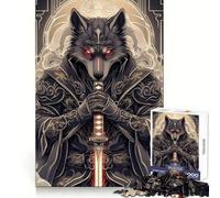 Wolf Samurai Art Print 1000 Piece Teenager Puzzles Analytical Skill Easy Relaxation Clean Cut Perfect Present (38x52cm)