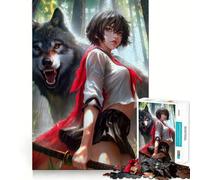 Wolf Samurai Girl 1000 Piece Jigsaws for Adults Think Training Play Tight Lock No Loose Pieces Unique Gift for Stress Relief (38x52cm)