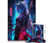 Wolf Samurai Girl Adults Puzzles 1000 Piece Jigsaws Strategic Think Mindful Escape Precise Fit Nice Gift (38x52cm)