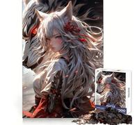 Wolf Samurai Girl Hard Jigsaw Puzzle for Adults 1000 Pieces Focus Enhance Restful Activity Smooth Cut Winter Gift (50x75cm)