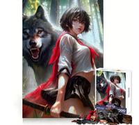 Wolf Samurai Girl Jigsaw Puzzles for Adults 1000 Brain Memory Restful Activity Tight Lock Cozy Xmas Gift (38x52cm)