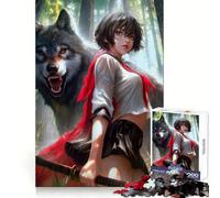 Wolf Samurai Girl Jigsaws 1000 Pieces for Adults Mind Clarity Mind Calming Fun Fine Edges Perfect Present (50x75cm)