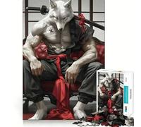 Wolf Samurai Katana 1000 Piece Jigsaws for Adults Mental Improve Play Laser Cut for Flawless Fit Family Fun Night Activity (38x52cm)