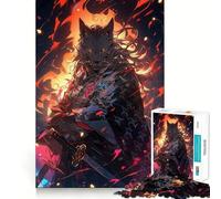 Wolf Samurai Oni 1000 Piece Jigsaws for Adults Mental Improve Play Laser Cut for Flawless Fit Family Fun Night Activity (38x26cm)